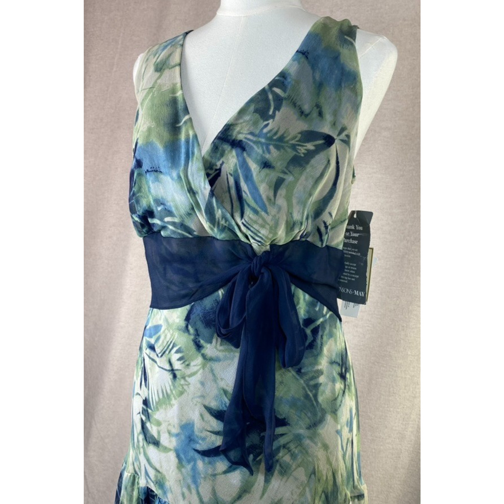 Vtg Jonathan Martin Womens Y2K Midi Dress Size 14W Silk Forest Fairy Whimsigoth - Picture 3 of 14